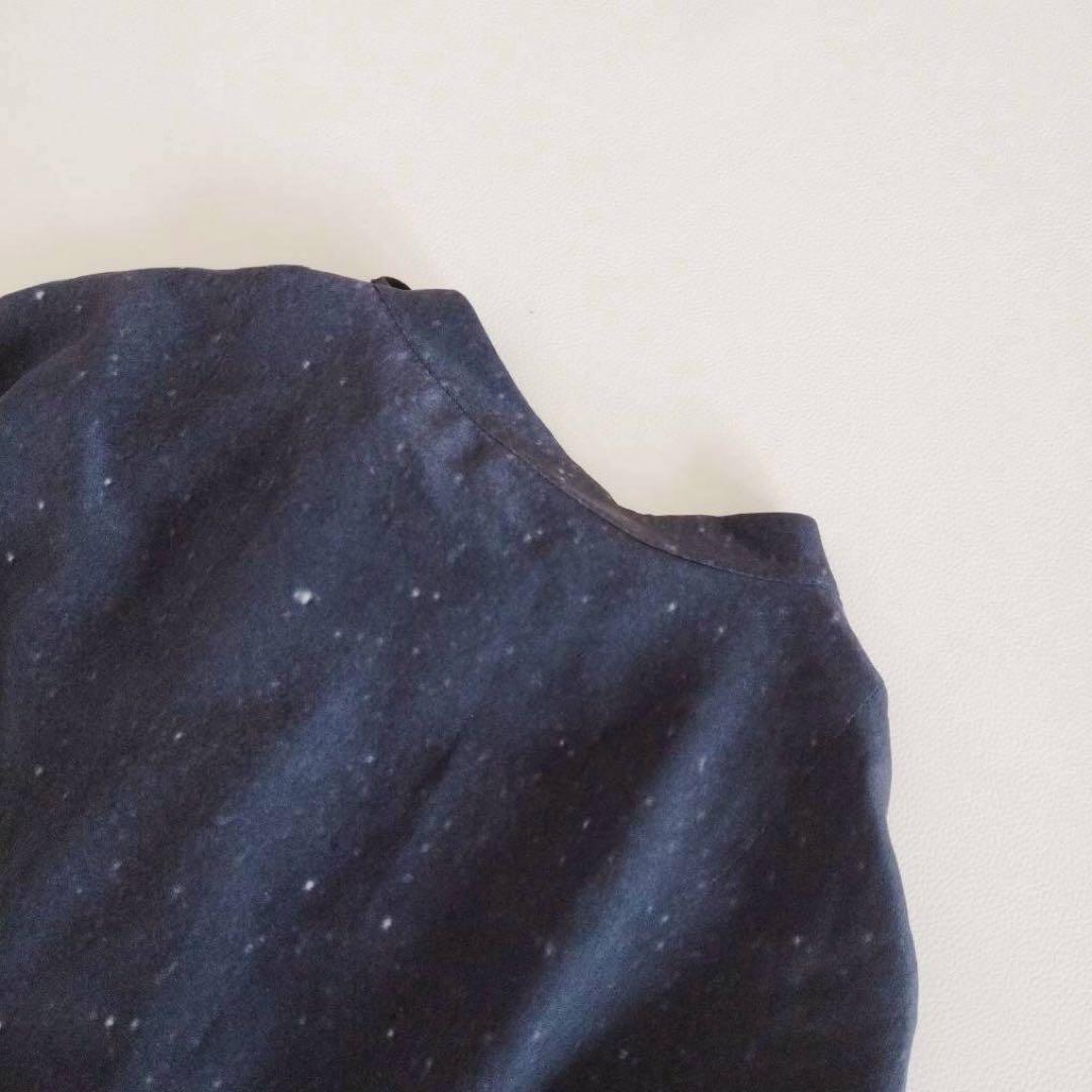 美品⭐️アクリス 長袖ブラウス ボウタイ オオカミ 星柄 シルク100% 13