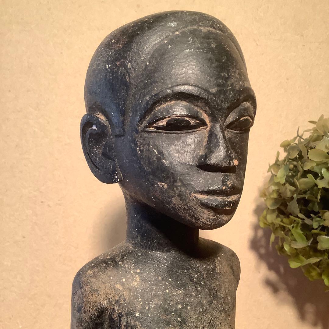 19世紀・コートジボワール「木彫・少年像」アフリカ・民族人形・コロン