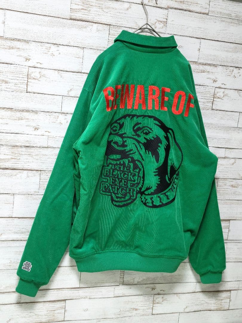 美品】ブラックアイパッチ 刺繍 コーデュロイジャケット 裏地ヒョウ柄