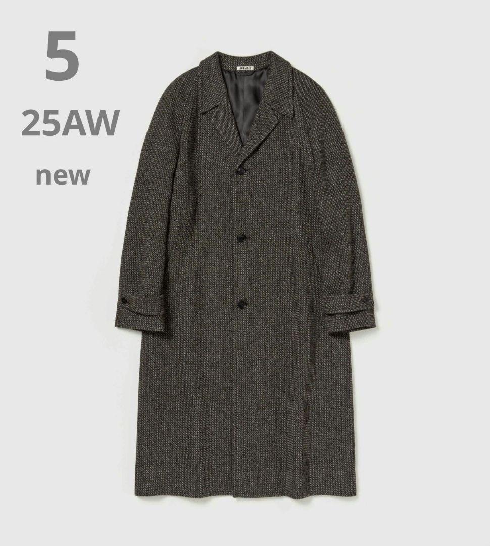 【新品】AURALEE ALPACA WOOL SILK TWEEDCOAT 5 AURALEE ALPACA WOOL SILK TWEED ZIP BLOUSON GRAY BROWN HAIRLINE
