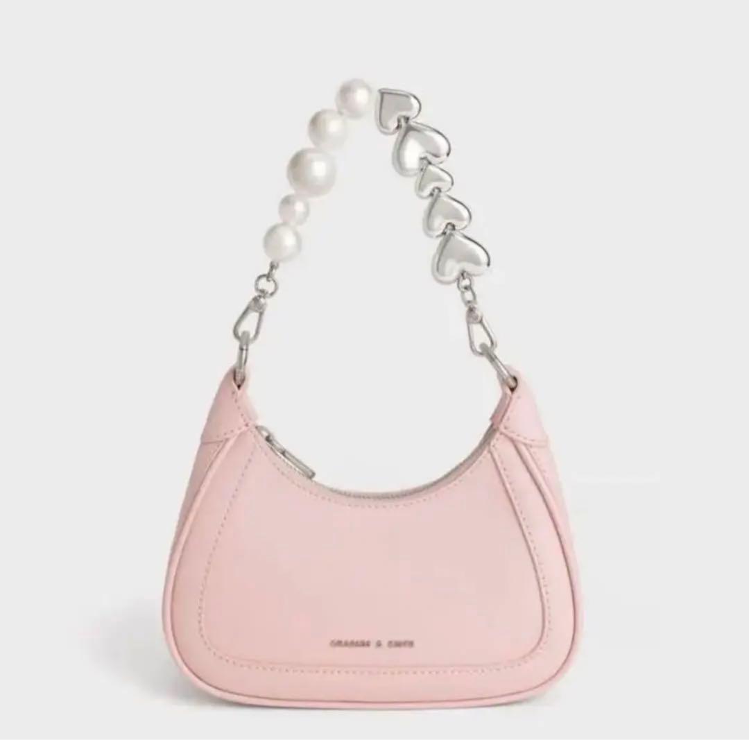 charleskeith ピンク ハート パール バッグ - メルカリ
