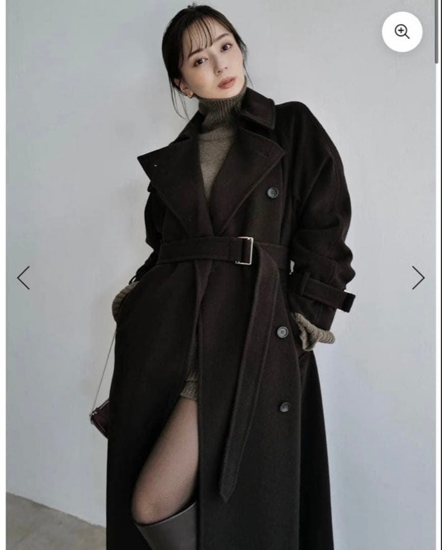 anuans】ウールトレンチコート ダークブラウン 25aw - メルカリ