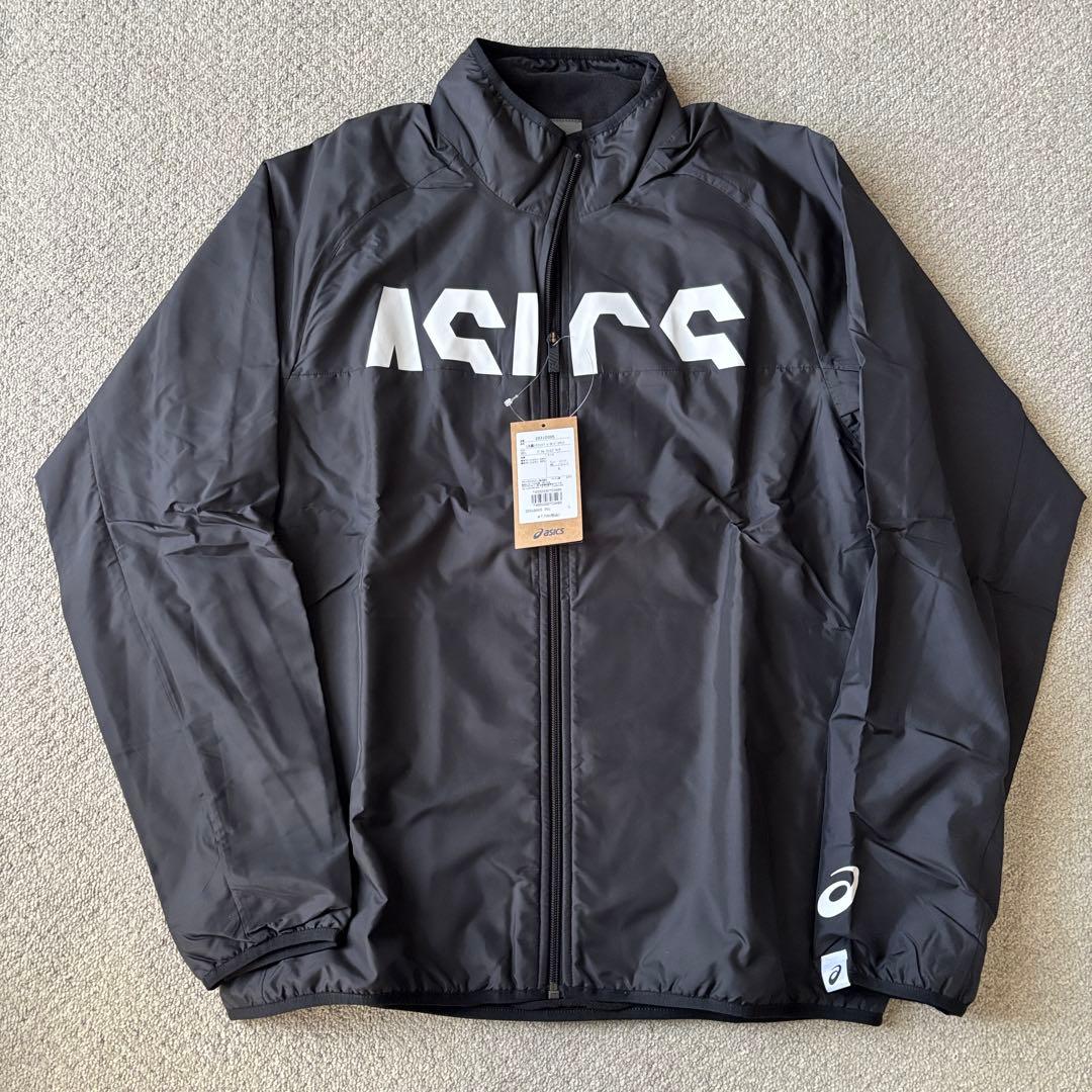 廃盤品 Lサイズ 新品ASICS ウインドブレーカー 上下セット 黒 ASICS（アシックス） ウインドブレーカー 上下 メンズ セットアップ