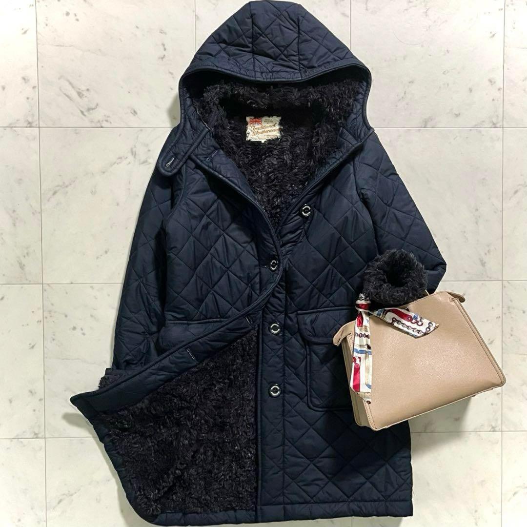 人気♪ トラディショナルウェザーウェア キルティングコート 裏地ボア