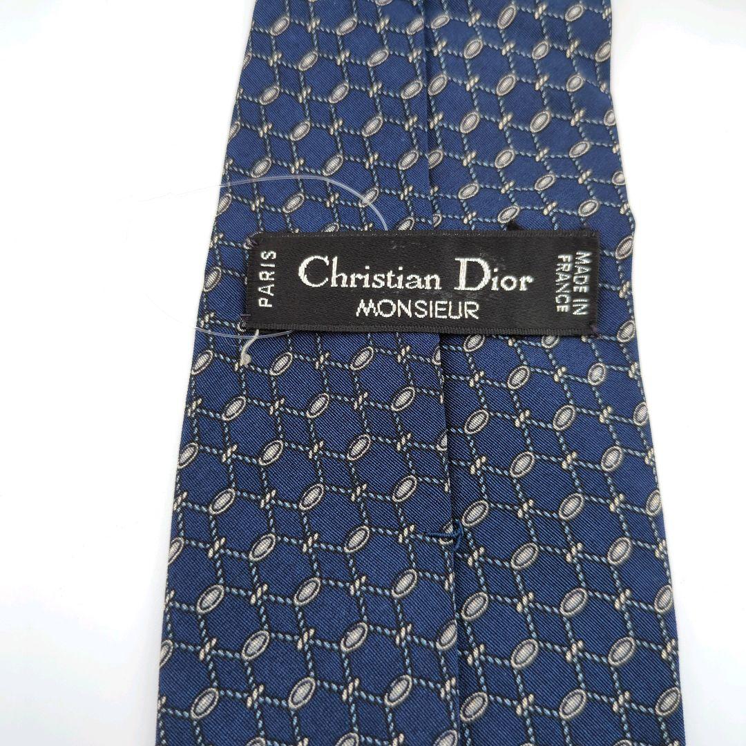 Christian Dior ディオール ネクタイ ネイビー 幾何学模様 - メルカリ