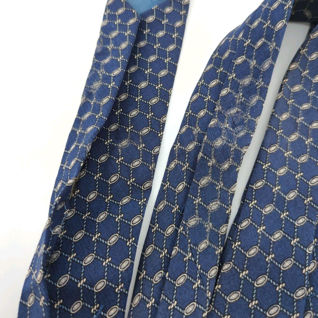 Christian Dior ディオール ネクタイ ネイビー 幾何学模様 - メルカリ