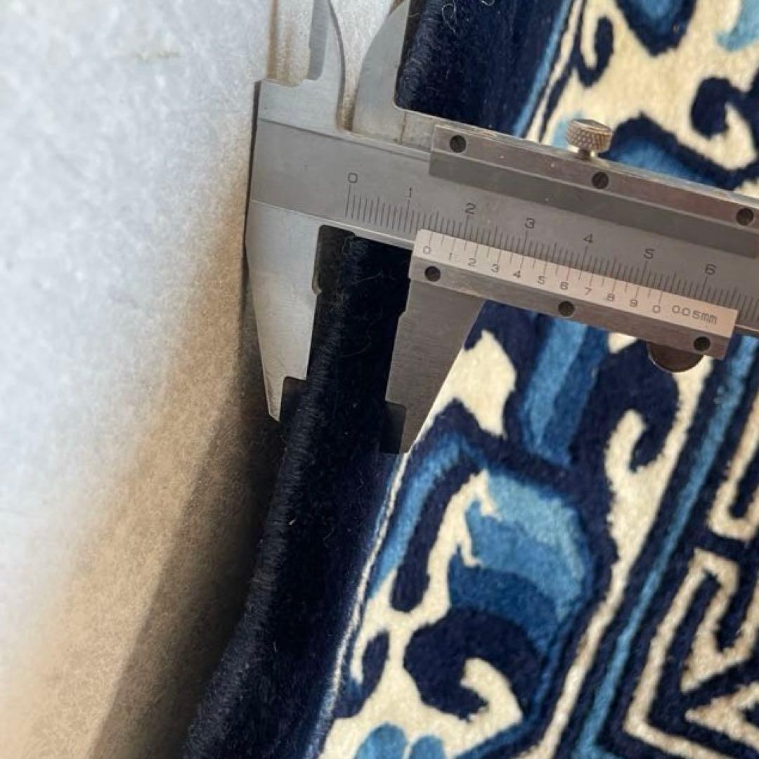 中国段通 4畳半 245×245 正方形 絨毯 カーペット 毛100% 手織り