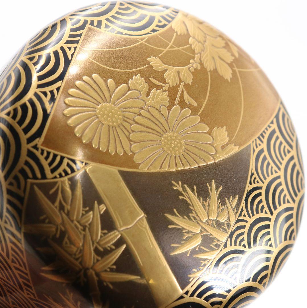 Gojyo様専用 青海波に五君子蒔絵 中棗 松竹梅 内金梨子地 茶道具 M881