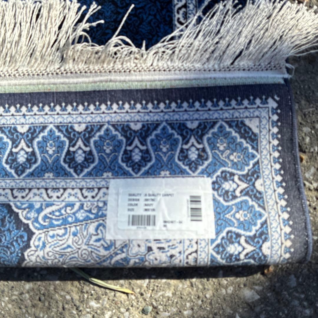 A*n様 ネイビーブルーのフラワーパターンラグ 80x125 トルコ製 - メルカリ