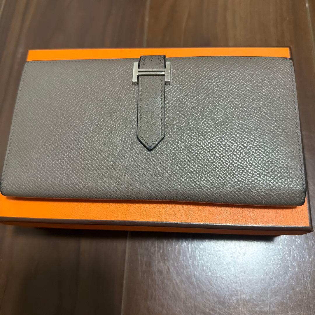 【美品】HERMES べアン スフレ グレー レザー 長財布 箱付き 楽天市場】【超美品】 エルメス ベアンスフレ エプソン エタン