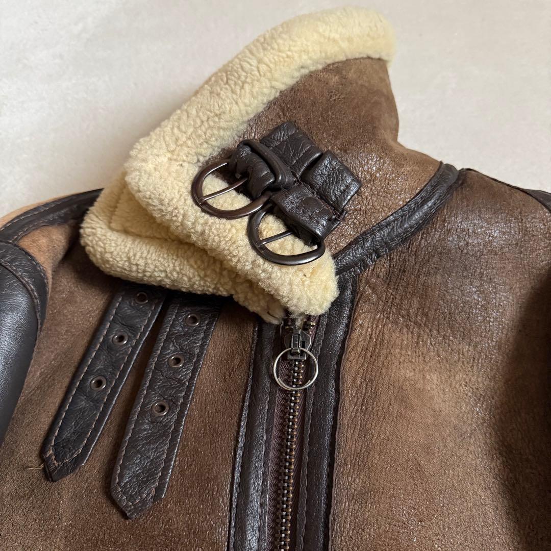 Schott B-3 大戦 フライトジャケット シープスキン ブラウン 難あり