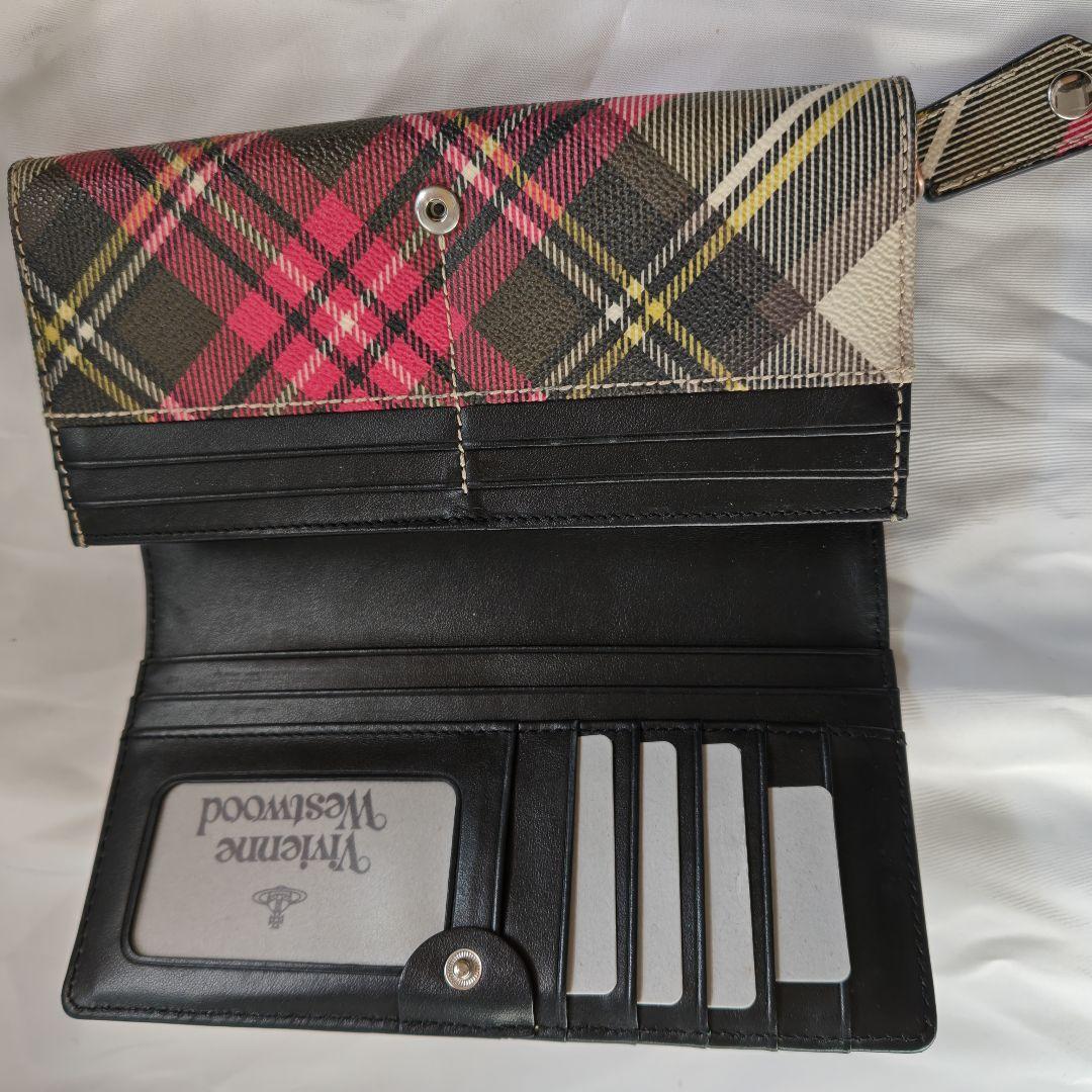 未使用級 ヴィヴィアンウエストウッド DERBY チェック 長財布 オーブ