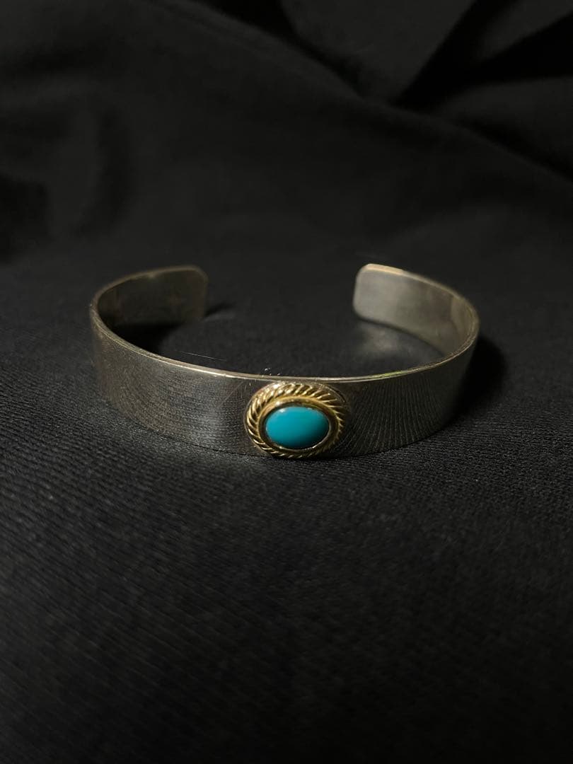 TADY&KING　バングル　ターコイズ　半額 TADY&KING[ORDER ITEM]アラベスク平打ちバングル金縄ターコイズ 特注