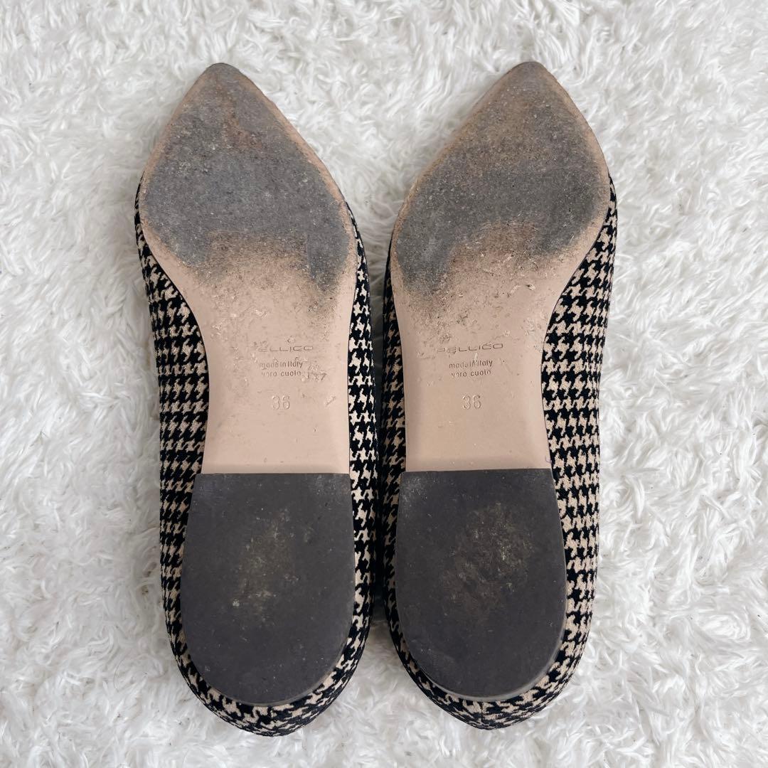 良品 ペリーコ パンプス アネッリ フィッビア 千鳥格子 フラット