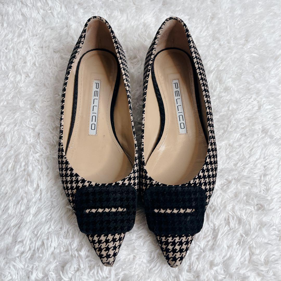 良品 ペリーコ パンプス アネッリ フィッビア 千鳥格子 フラット