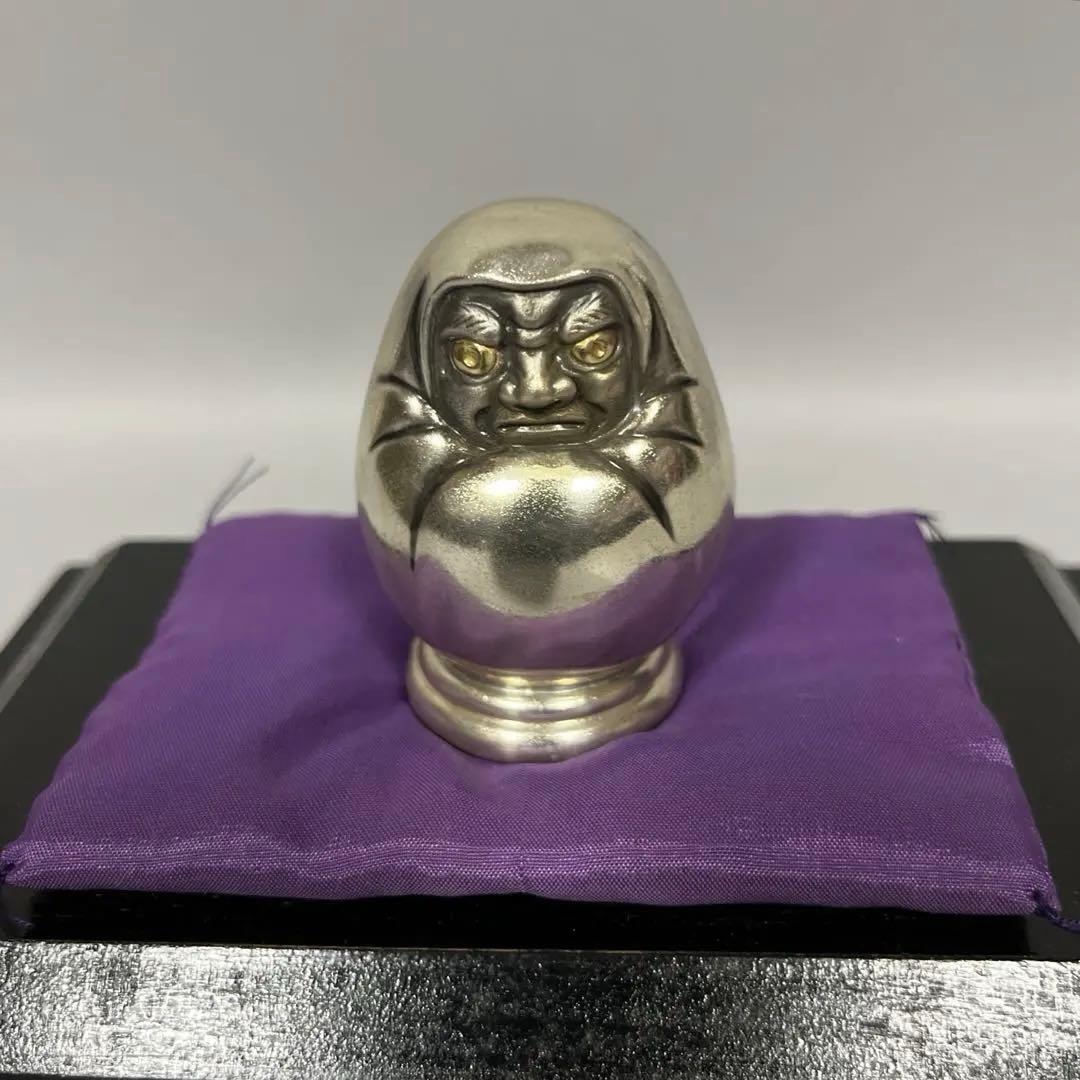 純銀 達磨 刻印あり ガラスケース付 だるま 縁起物 開運 置物 Yahoo!オークション -「達磨 置物」(銀製) (金属工芸)の落札相場・落札価格
