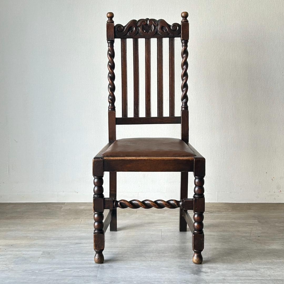 イギリス アンティーク 家具 ハイバック ダイニング チェア 椅子 419A1 イギリス製 アンティーク・ダイニングチェア(2脚セット ） | FUJIWAKAYAMA