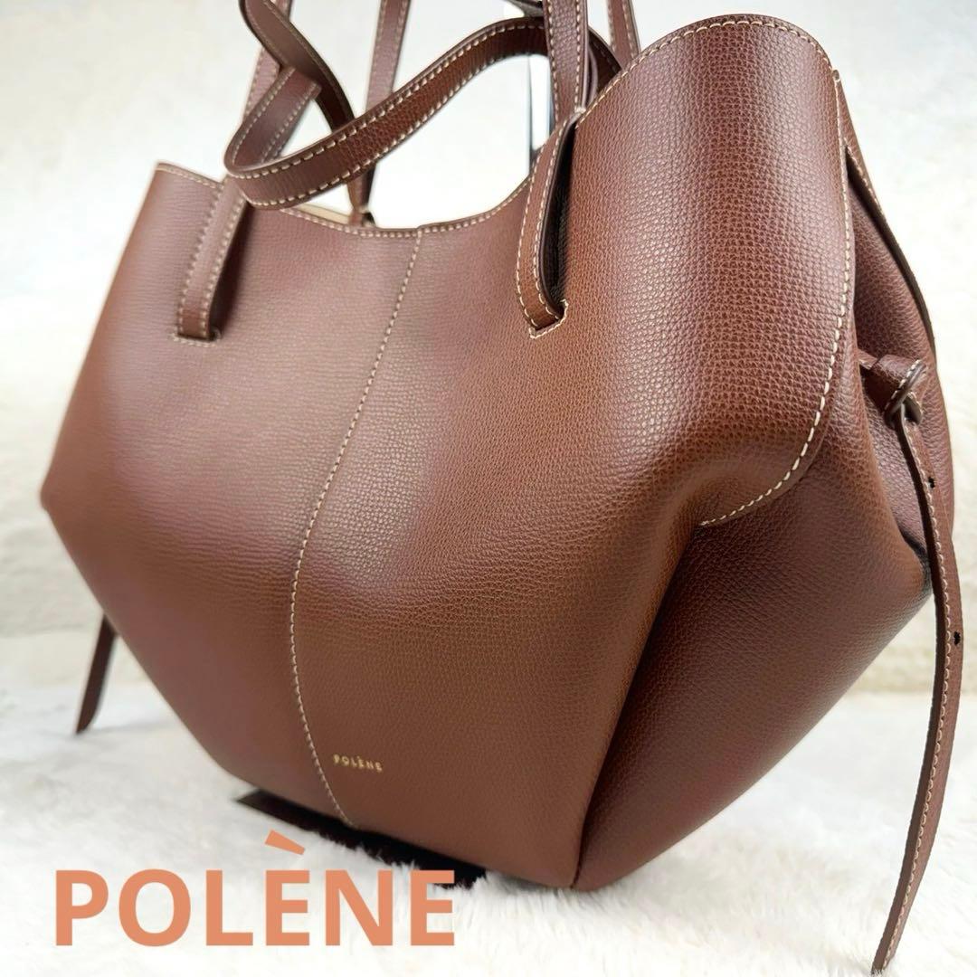 人気✨ POLENE Cyme MINI トートバッグ 変形 レザー キャメル - メルカリ