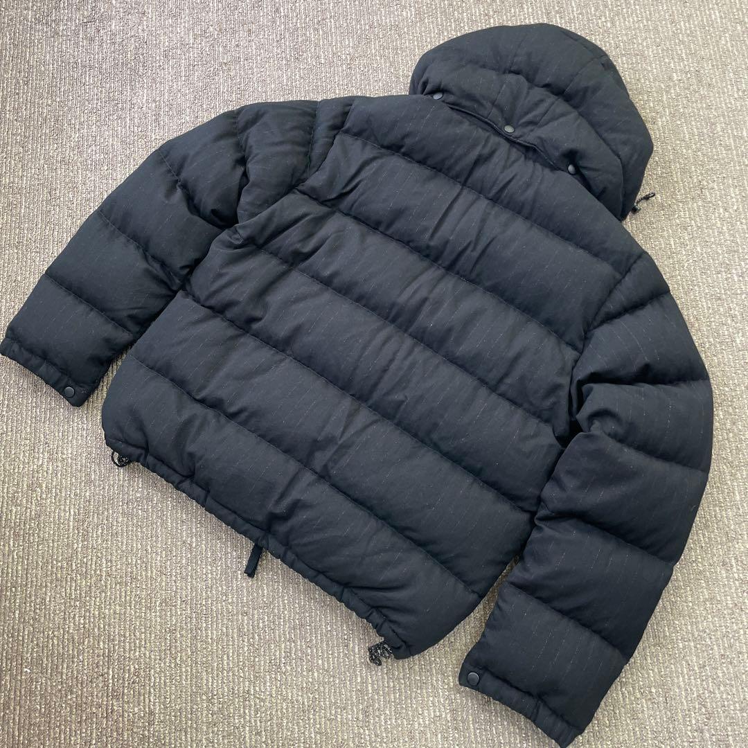 DUVETICAカシミヤ混ブラック ゴールド縦線ダウンジャケット48 Lサイズ