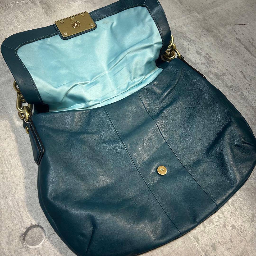 00s archive old Coach Leather Chain Bag - メルカリ