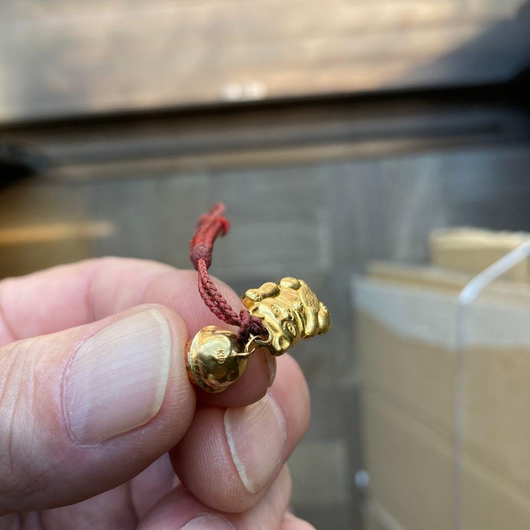 純金製　招き猫　根付　K24 4.70g 縁起物　招福