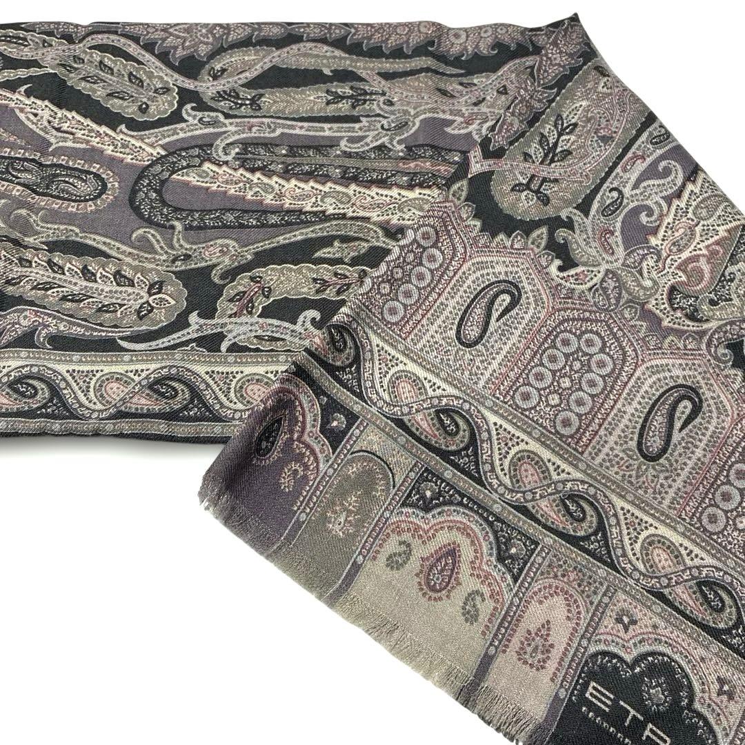 エトロ ETRO スカーフ ショール ペイズリー柄 ウール シルク