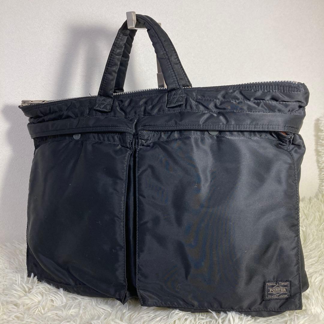 美品】 ポーター タンカー ブラック ブリーフケース A4 ビジネスバッグ