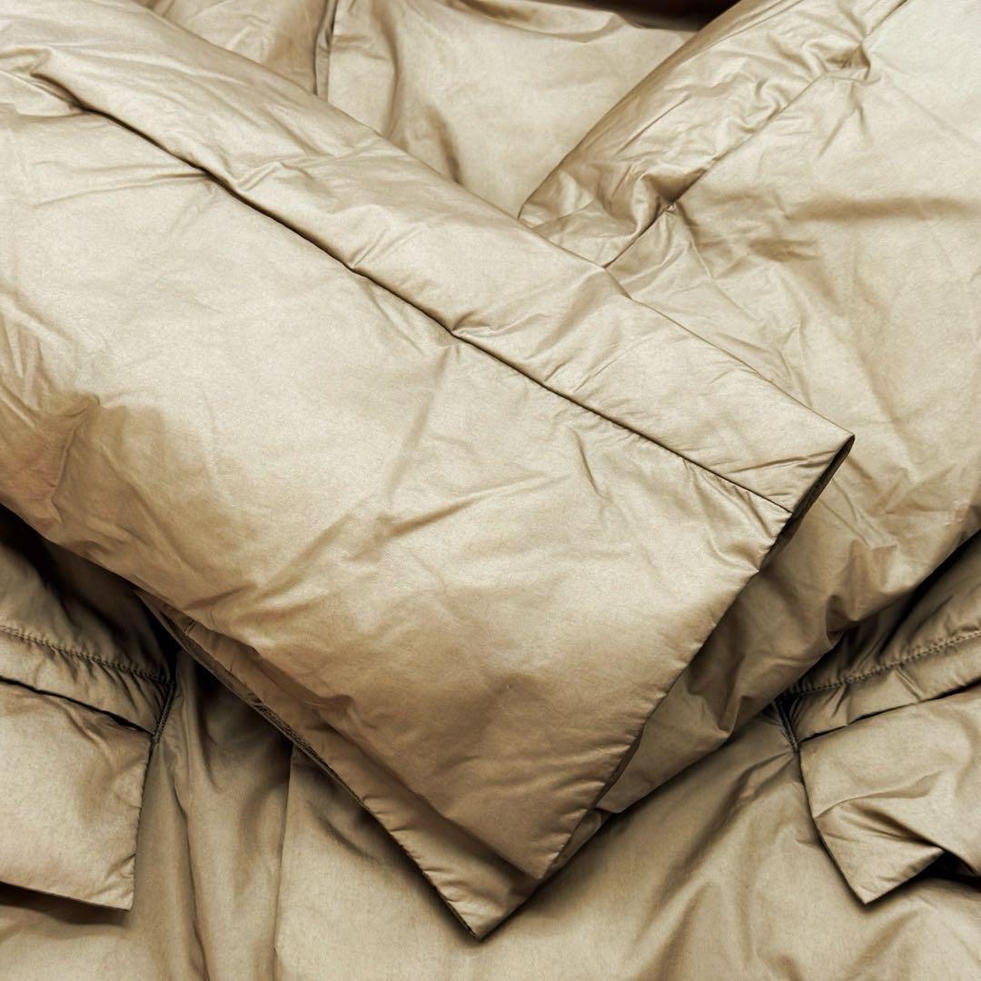 美品 レミレリーフ ブラウン フーディダウンジャケット ダウン90