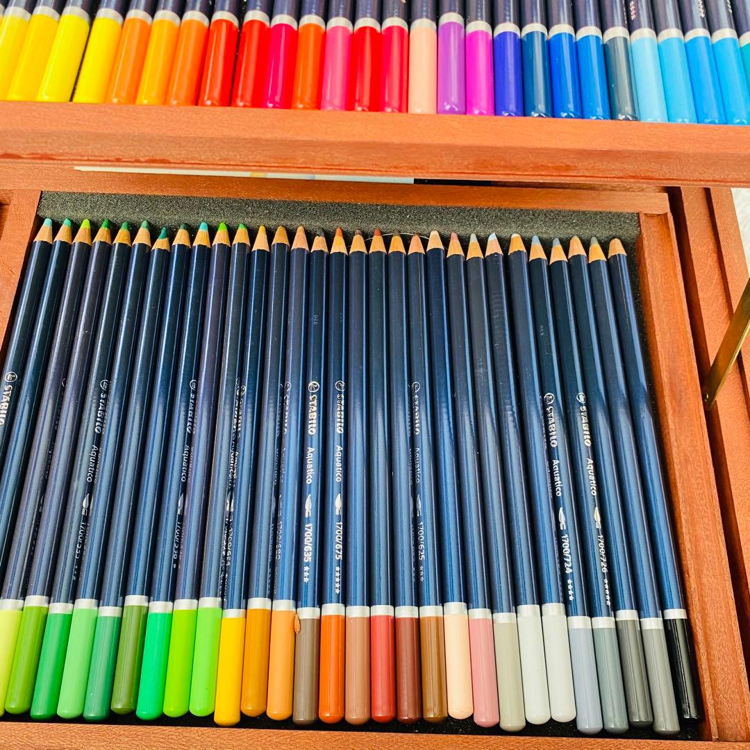 STABILO スタビロ 水彩色鉛筆 60色セット ウッドケース - 画材