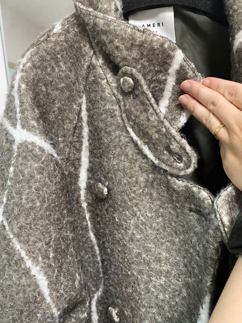 Ameri LITTLE FLARE LINE ART LONG COAT