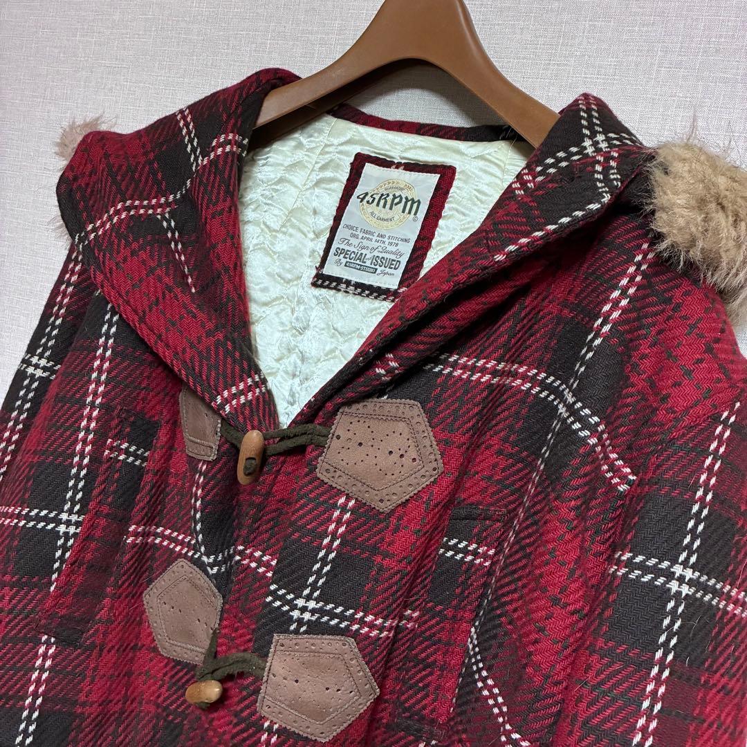 45rpm チェック柄ダッフルショートコート - メルカリ