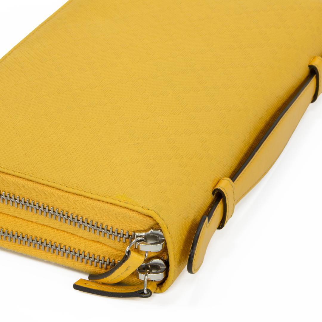 本物 グッチ 長財布 ダブルファスナー メンズ ディアマンテ 黄色 レア