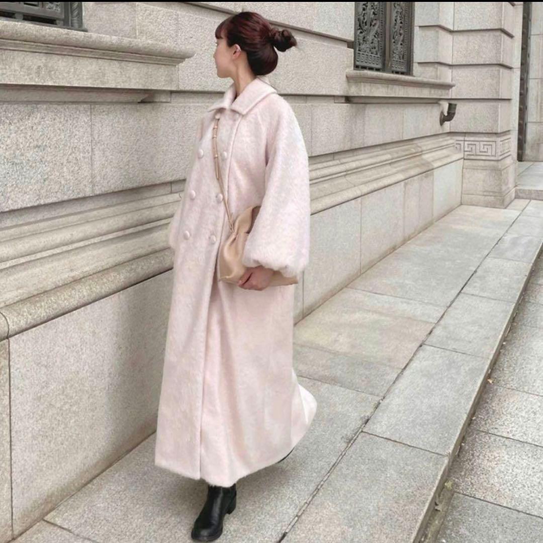 ミュゲ シャギーコート muguet shaggy long coat ピンク - メルカリ