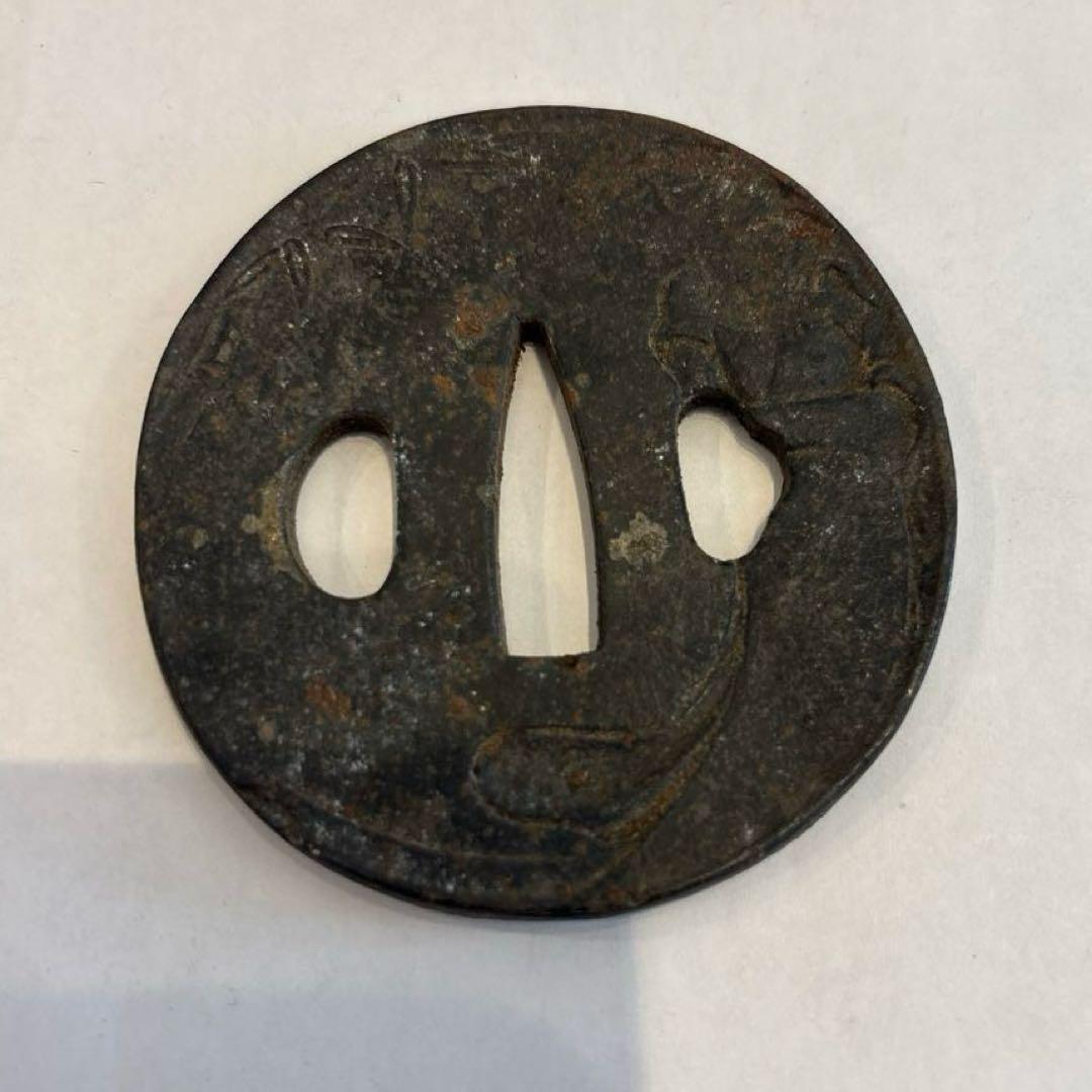 鉄地丸形・透かし鍔 江戸時代 刀鍔 骨董品 - メルカリ