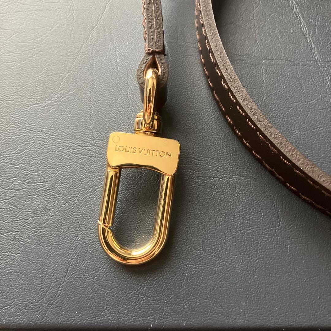 ルイ・ヴィトン ショルダーストラップ レザー ダークブラウン ゴールド