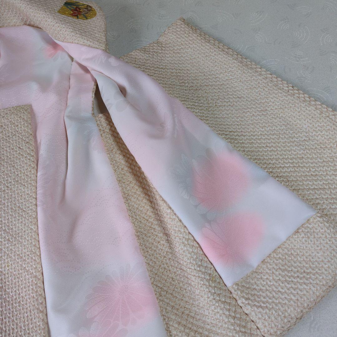 七五三3歳女の子正絹総絞り手縫いの被布(中綿無し）刺繍入り