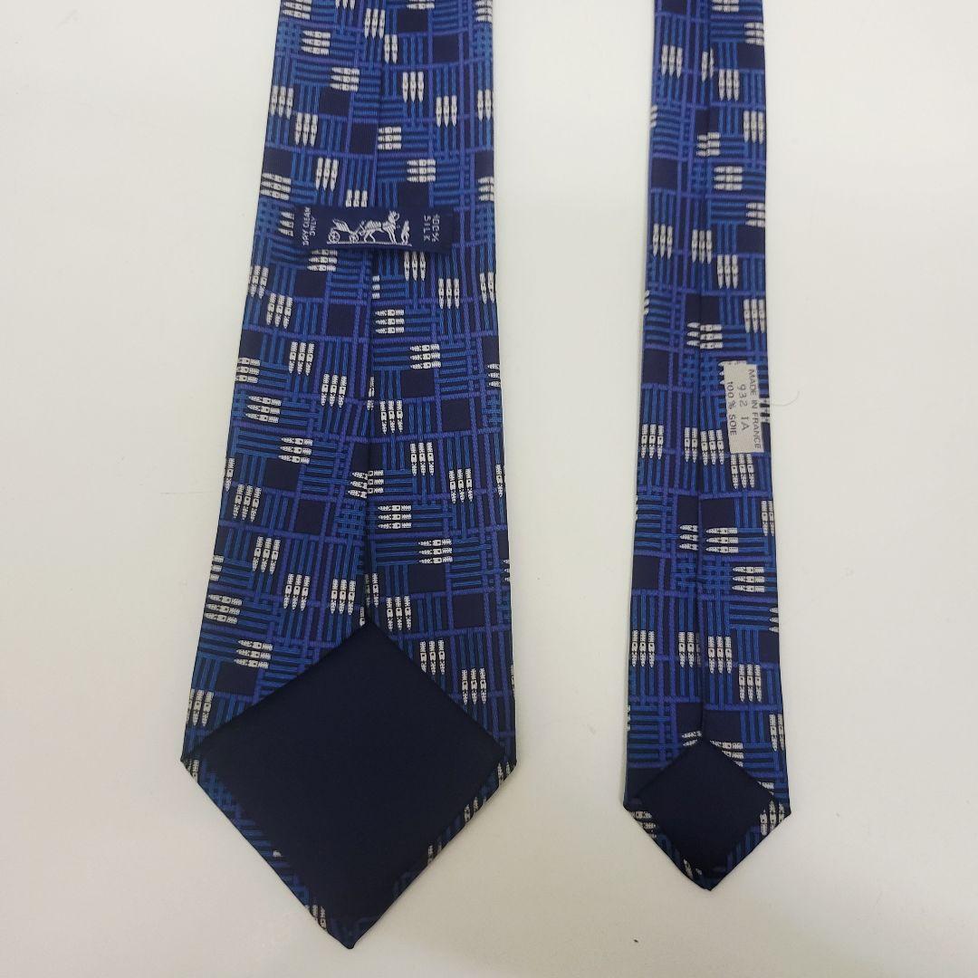 HERMES エルメス ネクタイ チェック ネイビー - メルカリ