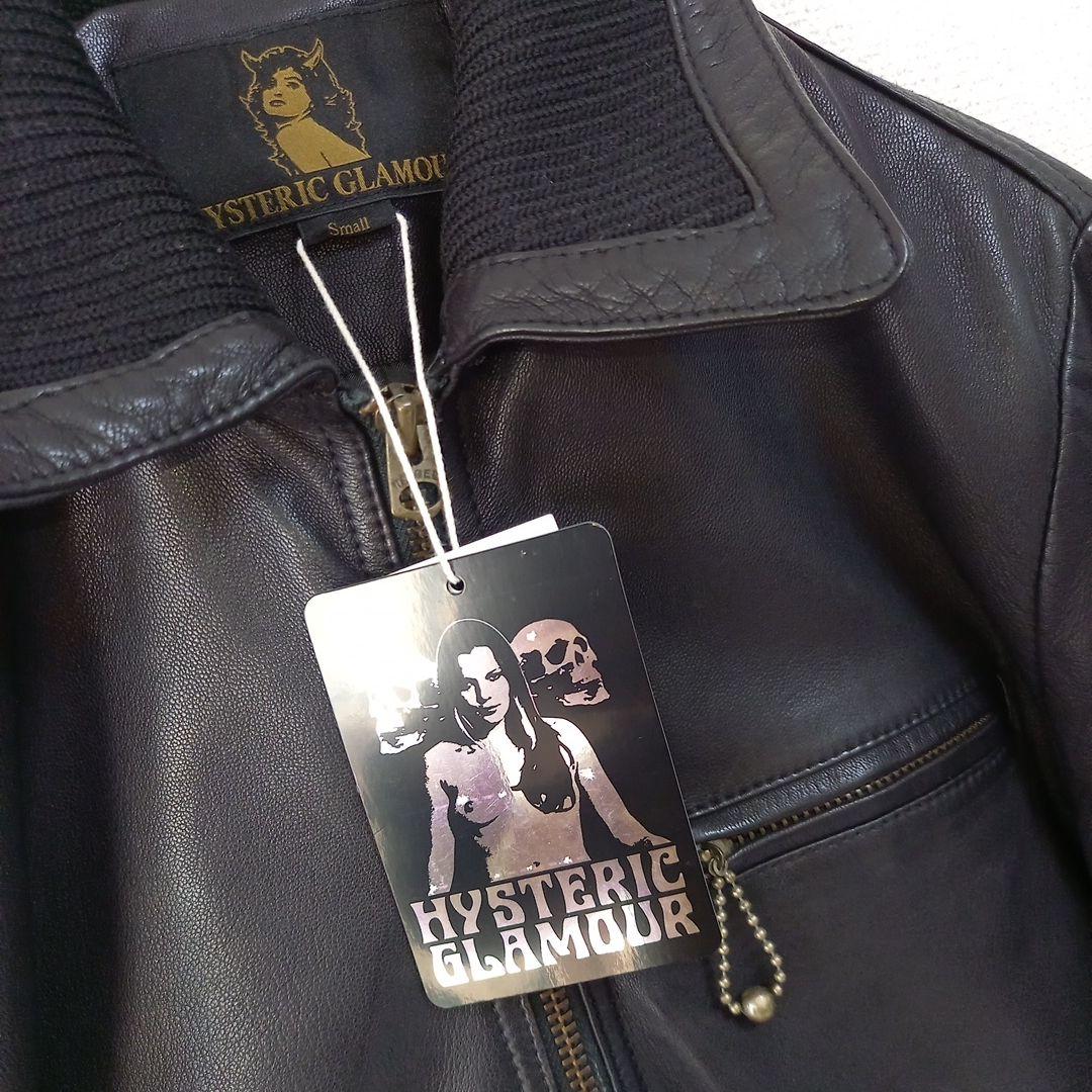 紙タグ付き】ヒステリックグラマー ラムレザージャケット ライダース