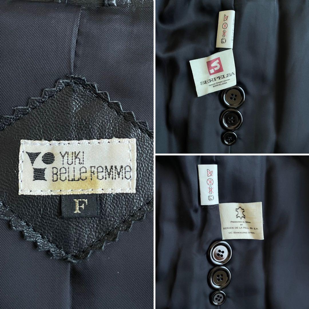 ユキ ベルファム 羊革 ラムレザー トレンチコート ベルトデザイン仕様