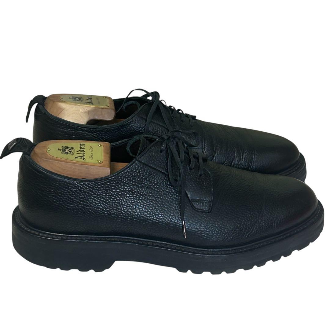 極美品 WH シボ革プレーントゥシューズ　ブラック ビブラムソール 26.5cm