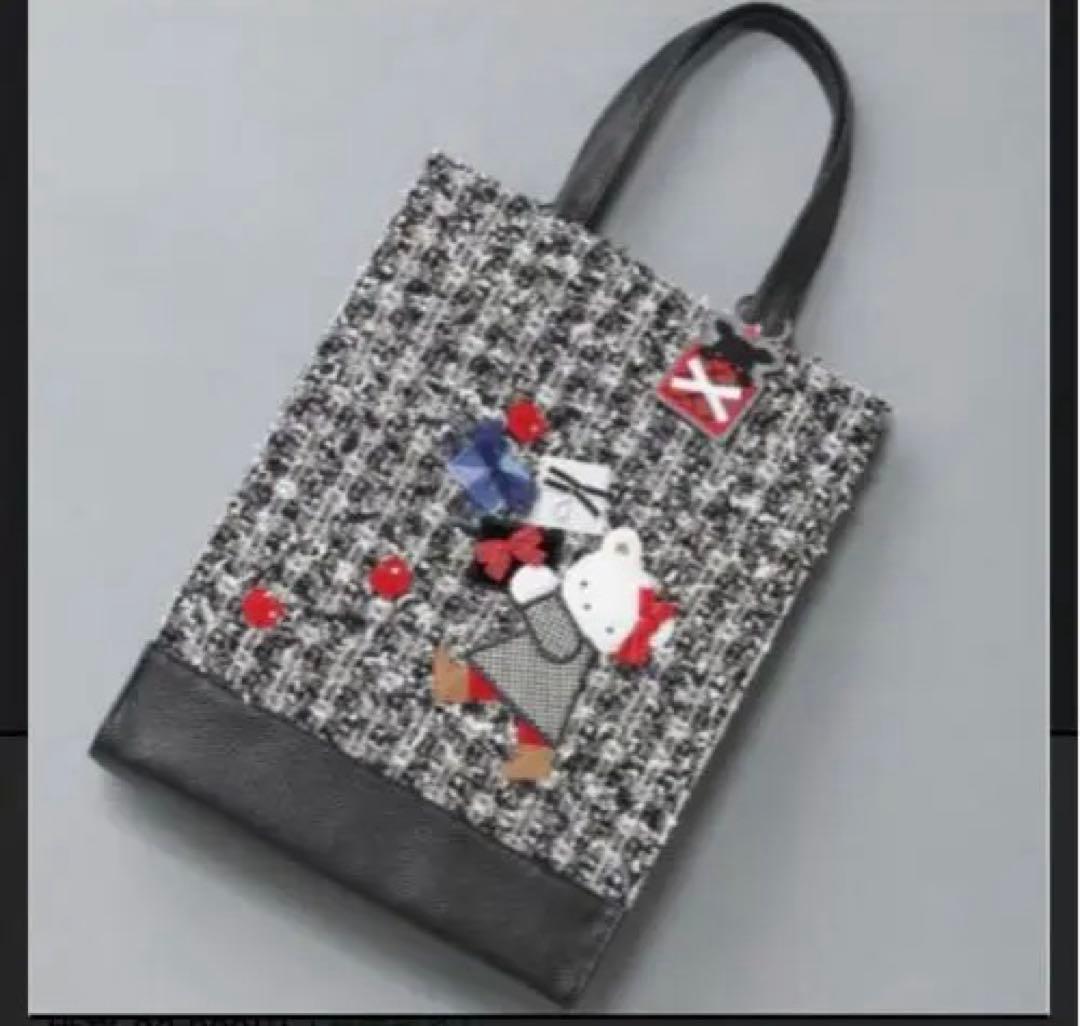 ファミリア familiar 限定バッグツイードトートバッグ