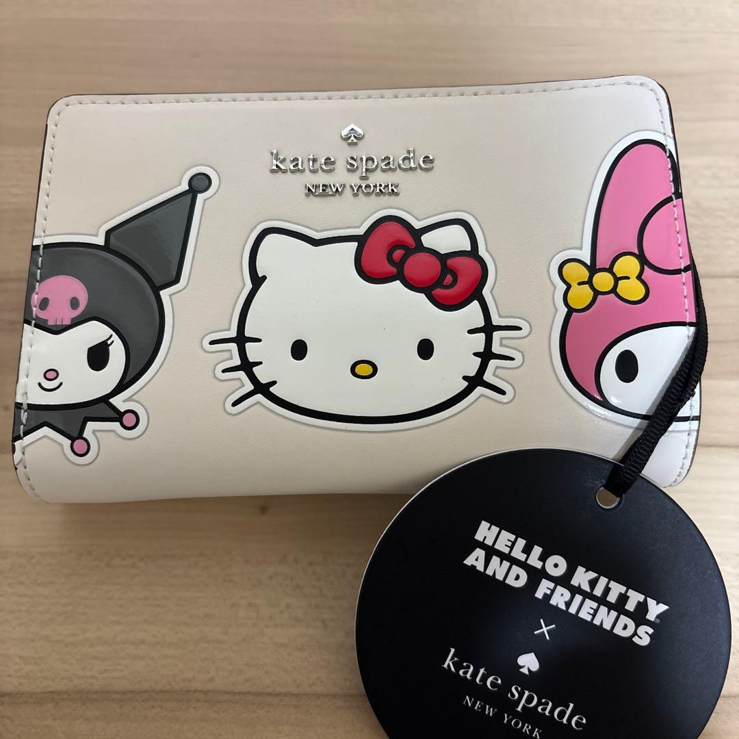 kate spade Hello Kitty 二つ折り財布 - メルカリ