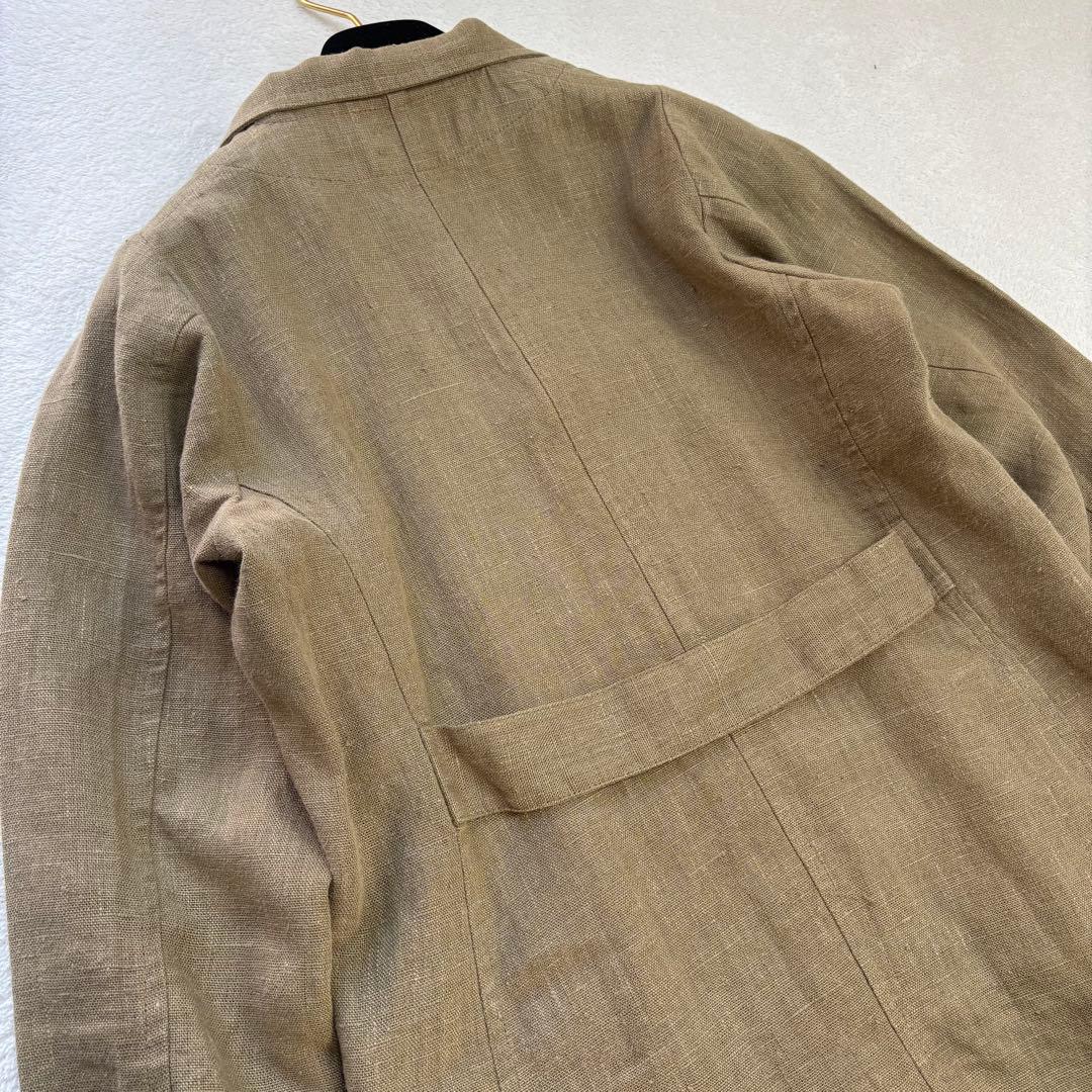 美品✨リネン100%】フォグリネンワーク バックリボン ロングコート M