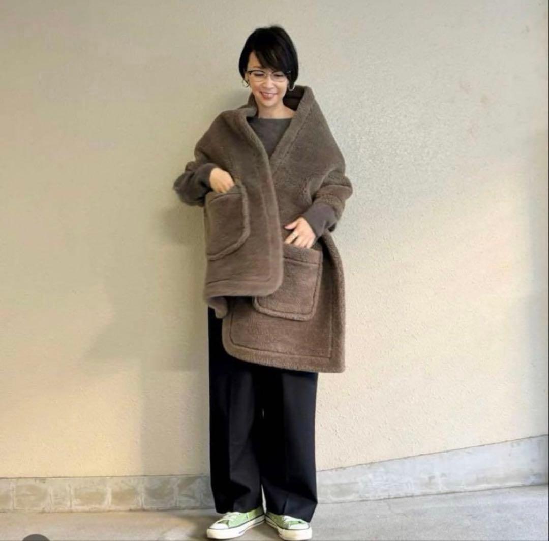 HAUNTハウントボアストールダークベージュ辺見えみりconte - メルカリ