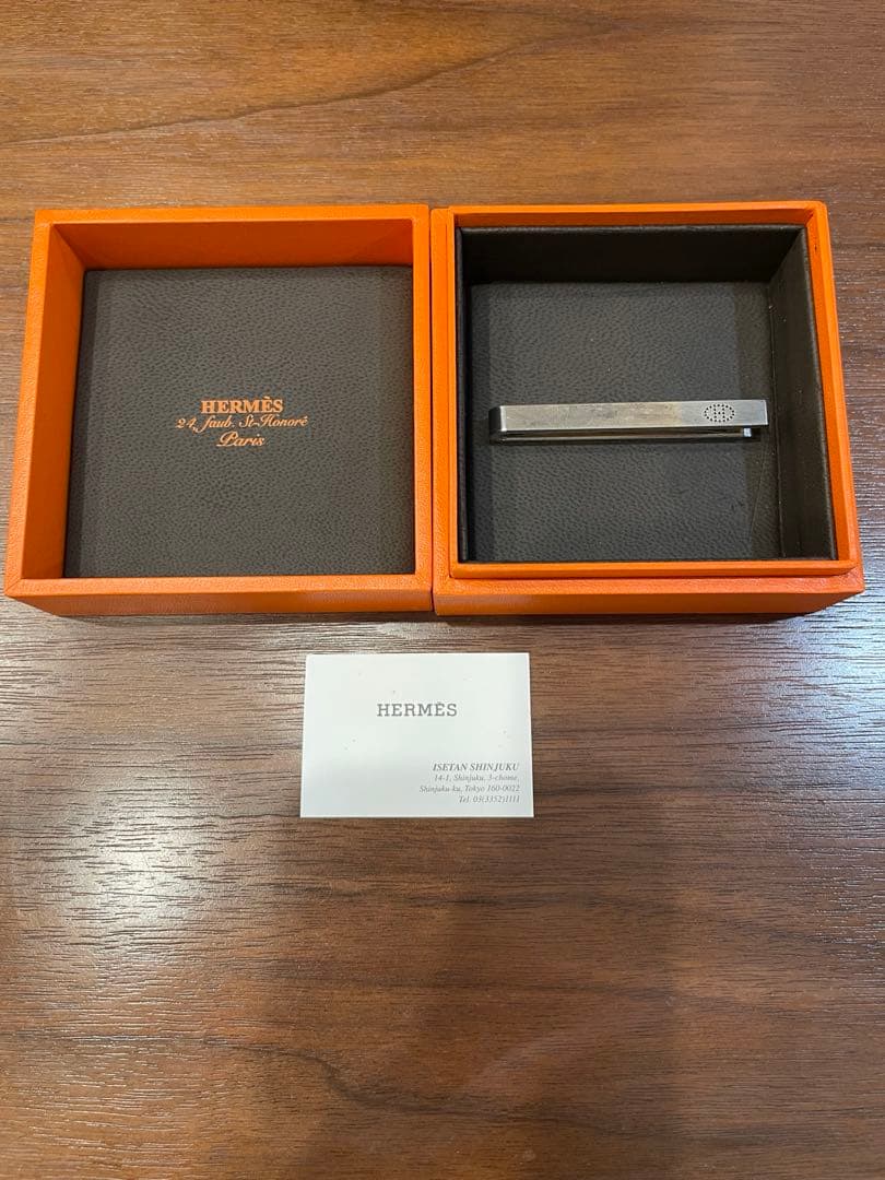 正規品】HERMES エルメス 稀少&人気のエブリン ネクタイピン Hロゴ 箱