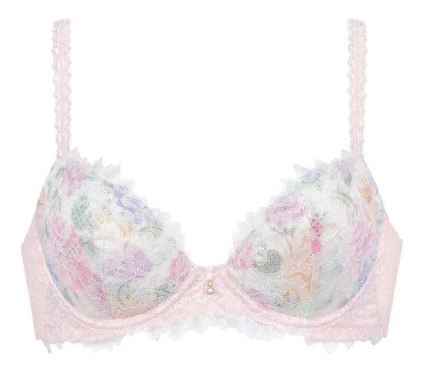 ワコール ルジェ ブラジャーE75 & ソングショーツM 薄ピンクレース