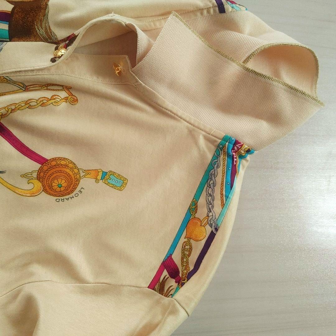 未使用美品☆LEONARD レオナールスポーツ☆長袖ポロシャツ L ホース柄