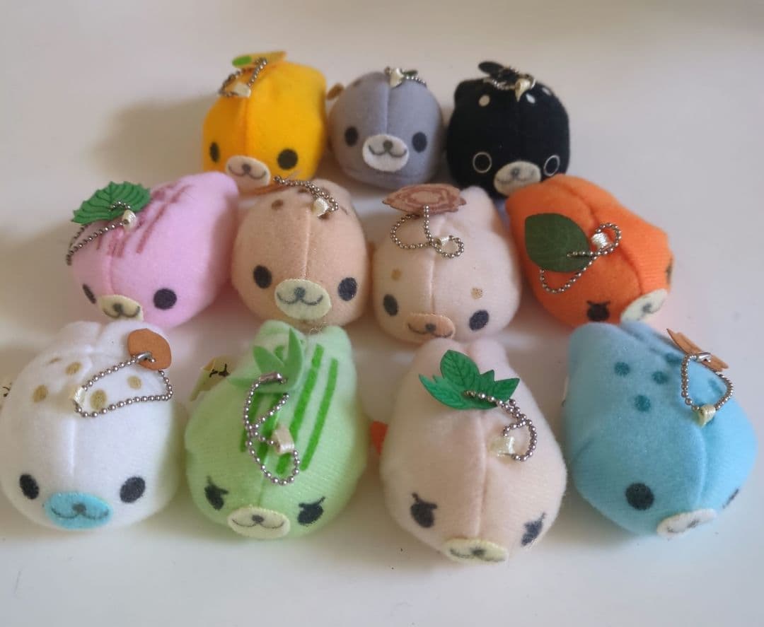 まめゴマ 十六茶 マスコット キーホルダー 非売品11個 セット サンエックス まめゴマ 十六茶 ノベルティ マスコット キーホルダー