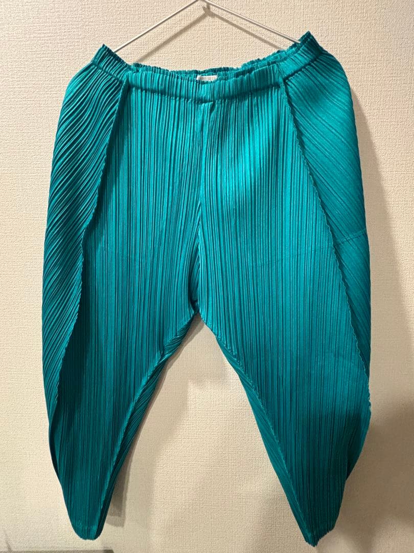 pleatsplease ターコイズ プリーツパンツ PLEATS PLEASE ISSEY MIYAKE】プリーツプリーズイッセイミヤケ