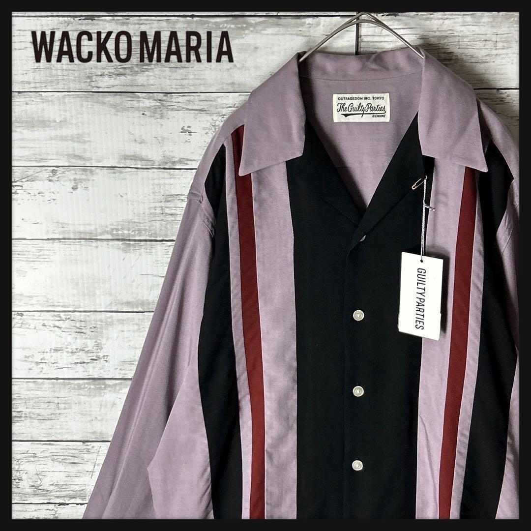 3416M【美品タグ付き】ワコマリア☆3トーン 50'S ストライプ 長袖